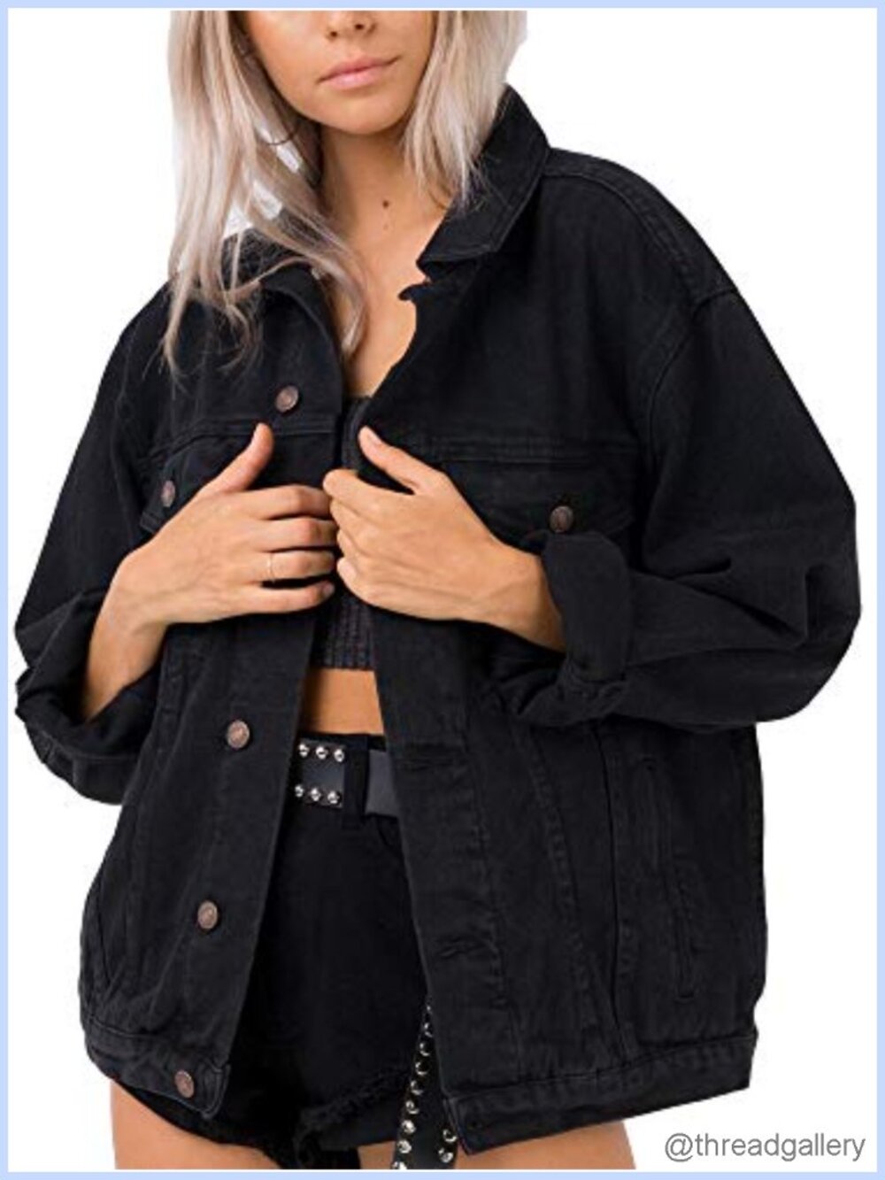 Oversized Denim Jacket 100% Cotton Midweight Button Up